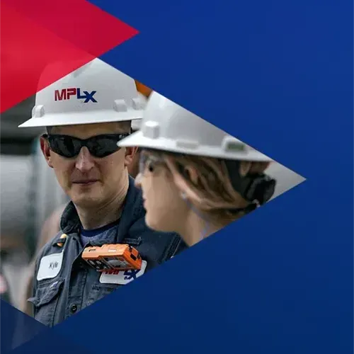We hold the line Two refinery employees talking