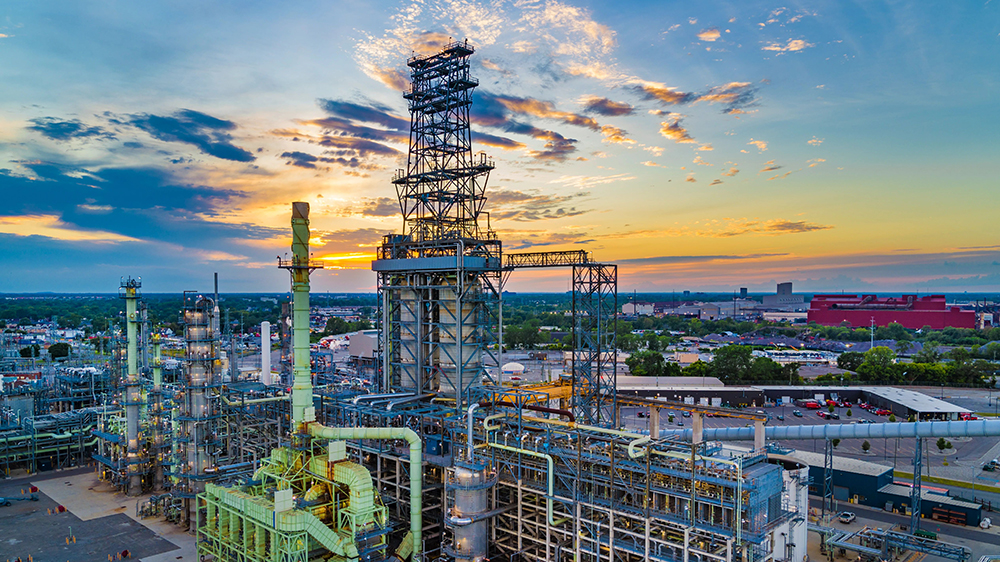 An overview shot of the Detroit refinery.