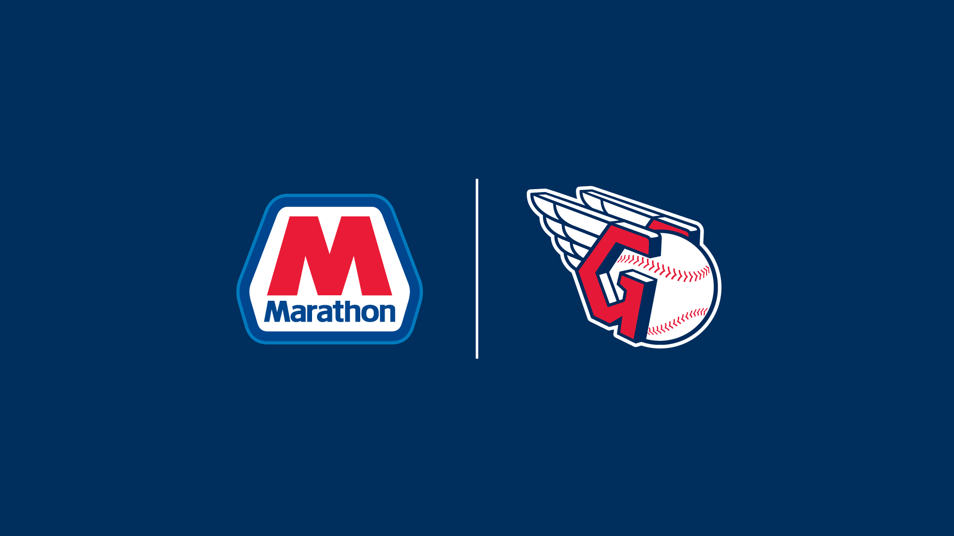 Two logos displayed side by side on a blue background, separated by a vertical line.