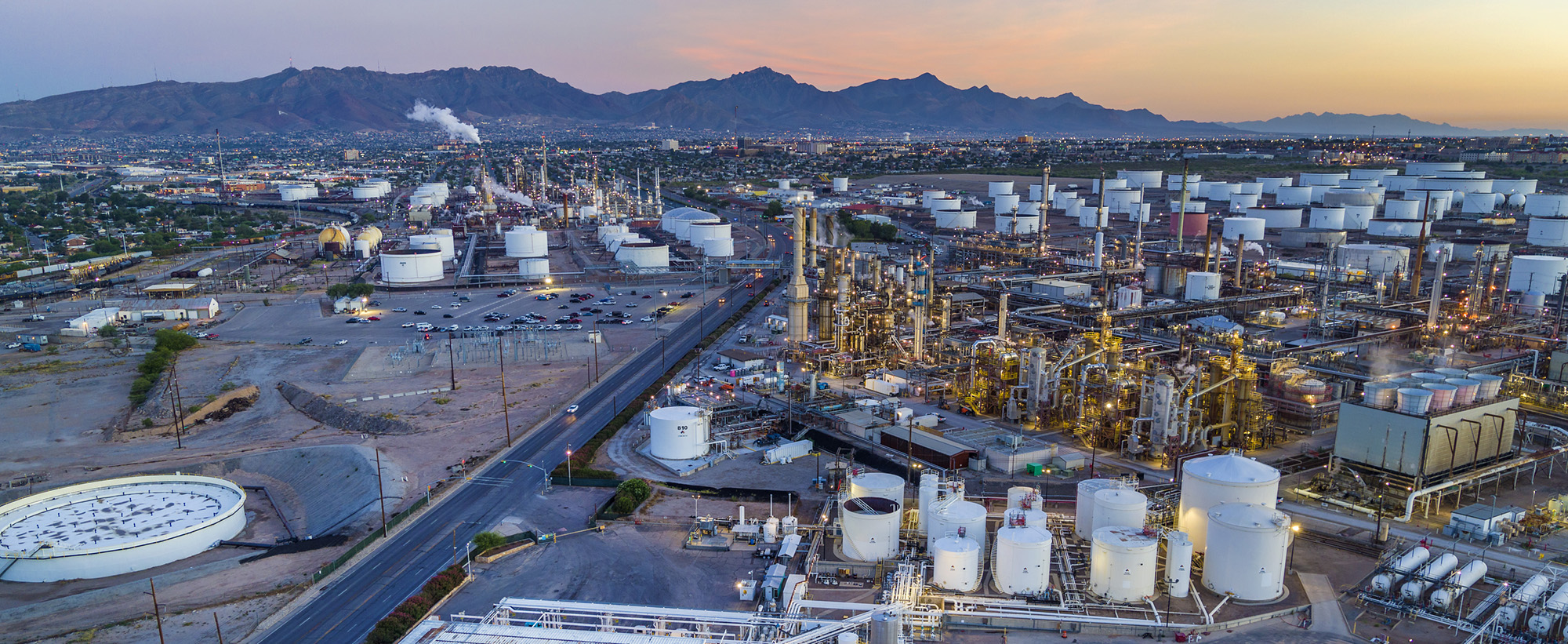 El Paso Refinery from the inside, looking up to the sky